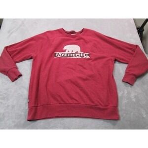Fayettechill Sweatshirt Mens XL Red Bear Graphic Fleece Crewneck Pullover Logo